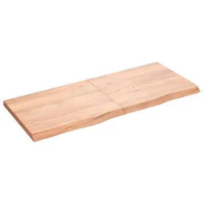 Stenska polica - Viseča Polica svetlo rjava 120x50x(2-4) cm trdna hrastovina