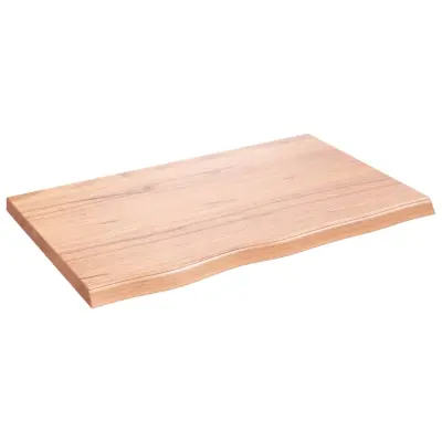 Stenska polica - Viseča Polica svetlo rjava 80x50x(2-4) cm trdna hrastovina