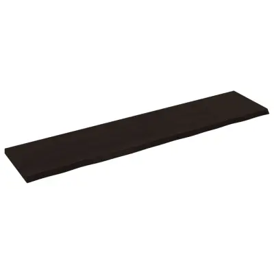 Stenska polica - Viseča Polica temno rjava 180x40x(2-4) cm trdna hrastovina