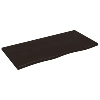 Stenska polica - Viseča Polica temno rjava 100x50x2 cm trdna hrastovina