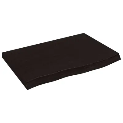 Stenska polica - Viseča Polica temno rjava 60x40x(2-4) cm trdna hrastovina