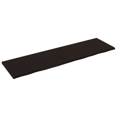 Stenska polica - Viseča Polica temno rjava 220x60x(2-4) cm trdna hrastovina