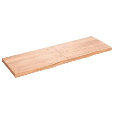 Stenska polica - Viseča Polica svetlo rjava 180x60x(2-6) cm trdna hrastovina