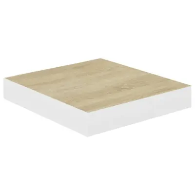 Stenska polica - Viseča Polica barva hrasta in bela 23x23,5x3,8 cm MDF