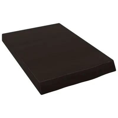 Stenska polica - Viseča Polica temno rjava 40x60x(2-6) cm trdna hrastovina