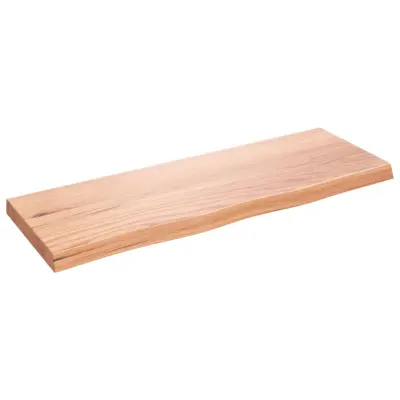 Stenska polica - Viseča Polica svetlo rjava 80x30x(2-4) cm trdna hrastovina