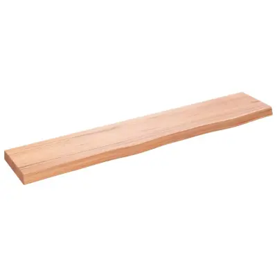 Stenska polica - Viseča Polica svetlo rjava 100x20x4 cm trdna hrastovina