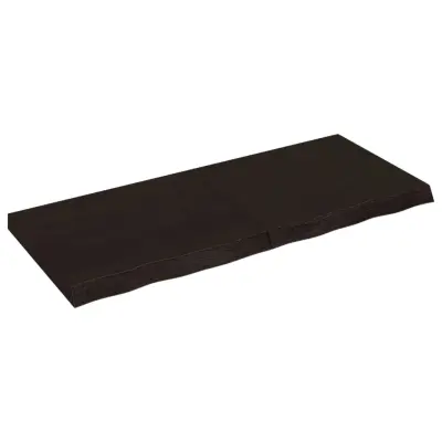 Stenska polica - Viseča Polica temno rjava 120x50x(2-6) cm trdna hrastovina