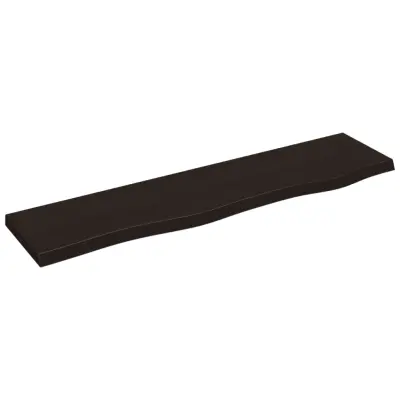 Stenska polica - Viseča Polica temno rjava 80x20x2 cm trdna hrastovina