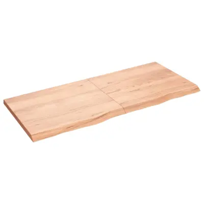 Stenska polica - Viseča Polica svetlo rjava 140x60x(2-4) cm trdna hrastovina