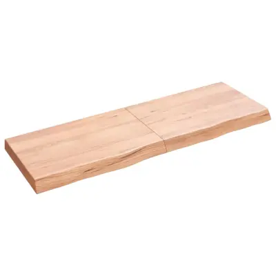 Stenska polica - Viseča Polica svetlo rjava 120x40x(2-6) cm trdna hrastovina