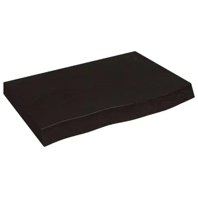 Stenska polica - Viseča Polica temno rjava 60x40x(2-6) cm trdna hrastovina