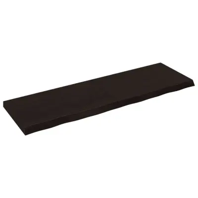 Stenska polica - Viseča Polica temno rjava 160x50x(2-6) cm trdna hrastovina