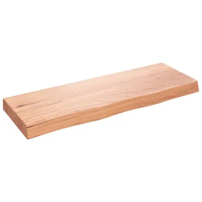 Stenska polica - Viseča Polica svetlo rjava 80x30x(2-6) cm trdna hrastovina