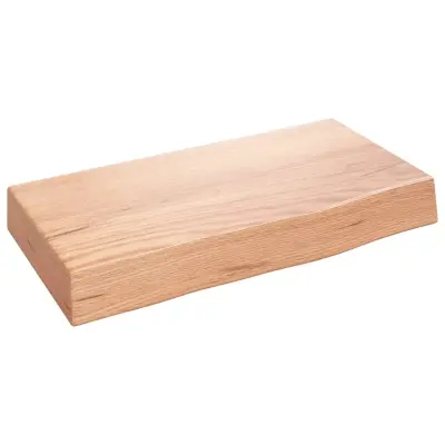 Stenska polica - Viseča Polica svetlo rjava 40x20x6 cm trdna hrastovina