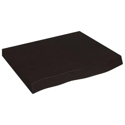 Stenska polica - Viseča Polica temno rjava 60x50x(2-6) cm trdna hrastovina