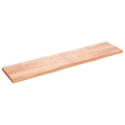Stenska polica - Viseča Polica svetlo rjava 220x50x(2-6) cm trdna hrastovina