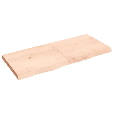 Stenska polica - Viseča Polica 140x60x(2-6) cm neobdelana trdna hrastovina