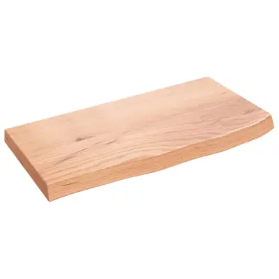 Stenska polica - Viseča Polica svetlo rjava 60x30x(2-4) cm trdna hrastovina