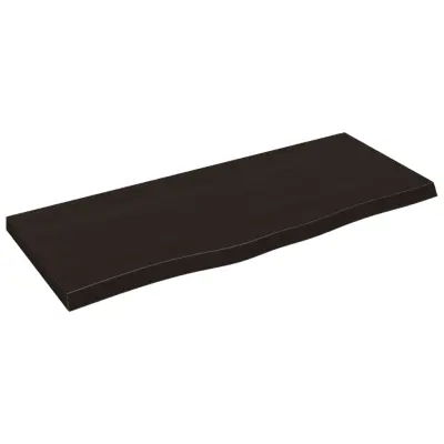 Stenska polica - Viseča Polica temno rjava 100x40x(2-4) cm trdna hrastovina