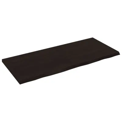 Stenska polica - Viseča Polica temno rjava 140x60x(2-4) cm trdna hrastovina