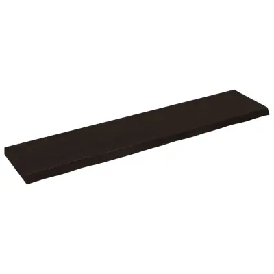 Stenska polica - Viseča Polica temno rjava 180x40x(2-6) cm trdna hrastovina