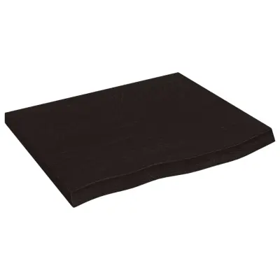 Stenska polica - Viseča Polica temno rjava 60x50x(2-4) cm trdna hrastovina