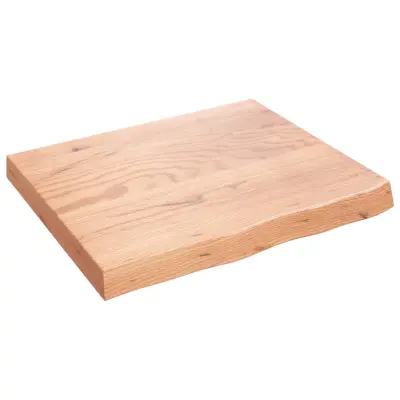Stenska polica - Viseča Polica svetlo rjava 60x50x(2-6) cm trdna hrastovina