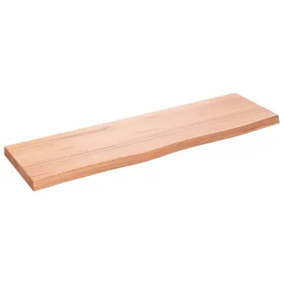 Stenska polica - Viseča Polica svetlo rjava 100x30x(2-4) cm trdna hrastovina