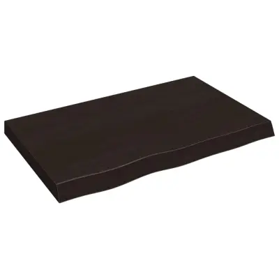Stenska polica - Viseča Polica temno rjava 80x50x(2-6) cm trdna hrastovina