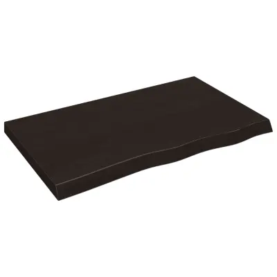 Stenska polica - Viseča Polica temno rjava 100x60x(2-6) cm trdna hrastovina