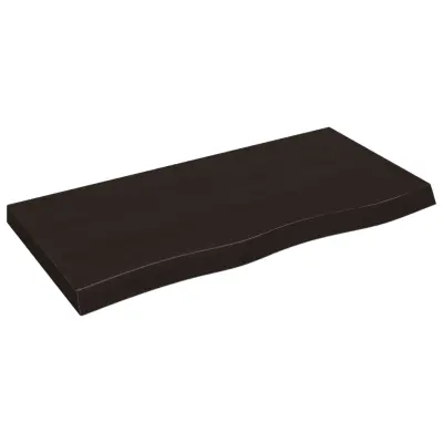Stenska polica - Viseča Polica temno rjava 100x50x(2-6) cm trdna hrastovina