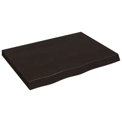 Stenska polica - Viseča Polica temno rjava 80x60x(2-6) cm trdna hrastovina