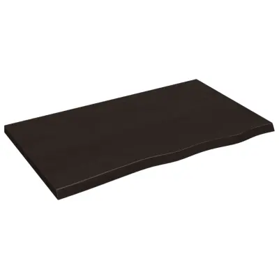 Stenska polica - Viseča Polica temno rjava 100x60x(2-4) cm trdna hrastovina