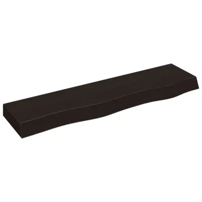 Stenska polica - Viseča Polica temno rjava 80x20x6 cm trdna hrastovina
