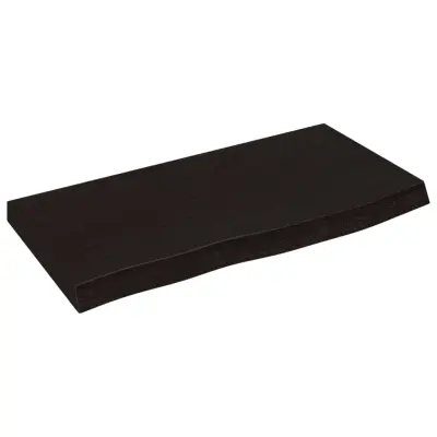Stenska polica - Viseča Polica temno rjava 60x30x(2-4) cm trdna hrastovina