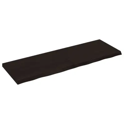 Stenska polica - Viseča Polica temno rjava 120x40x(2-4) cm trdna hrastovina