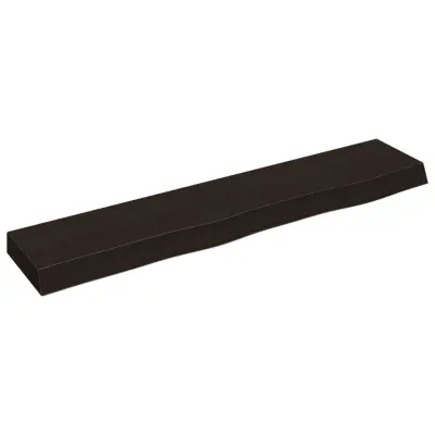 Stenska polica - Viseča Polica temno rjava 100x20x6 cm trdna hrastovina