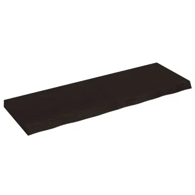 Stenska polica - Viseča Polica temno rjava 120x40x(2-6) cm trdna hrastovina