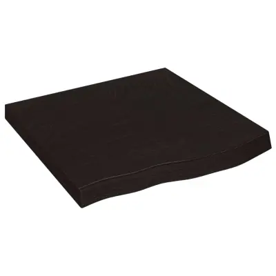 Stenska polica - Viseča Polica temno rjava 60x60x(2-6) cm trdna hrastovina