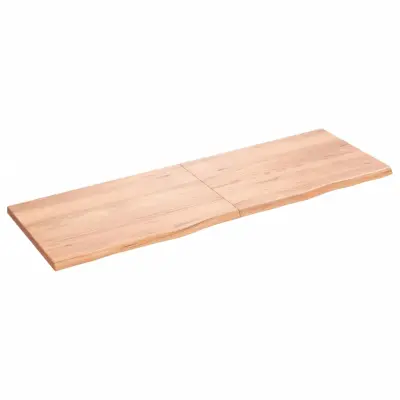 Stenska polica - Viseča Polica svetlo rjava 180x60x(2-4) cm trdna hrastovina