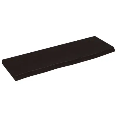 Stenska polica - Viseča Polica temno rjava 60x20x2 cm trdna hrastovina
