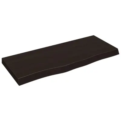 Stenska polica - Viseča Polica temno rjava 100x40x(2-6) cm trdna hrastovina