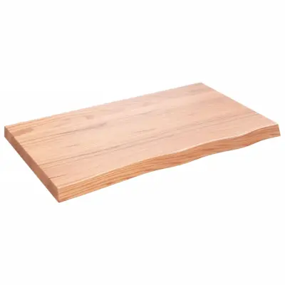 Stenska polica - Viseča Polica svetlo rjava 100x60x(2-6) cm trdna hrastovina
