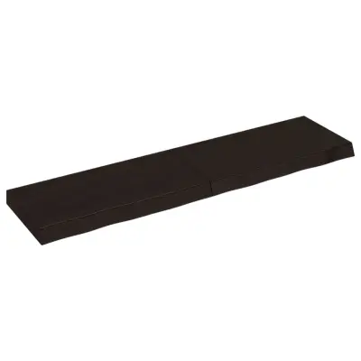 Stenska polica - Viseča Polica temno rjava 120x30x(2-6) cm trdna hrastovina