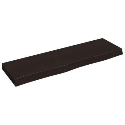 Stenska polica - Viseča Polica temno rjava 100x30x(2-6) cm trdna hrastovina