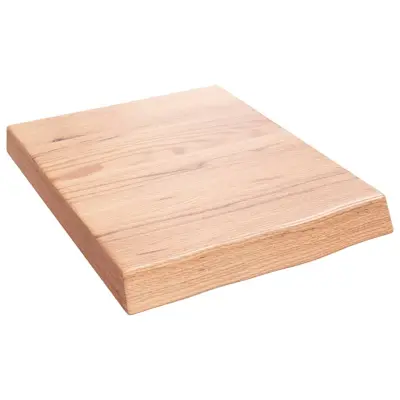 Stenska polica - Viseča Polica svetlo rjava 40x50x(2-6) cm trdna hrastovina