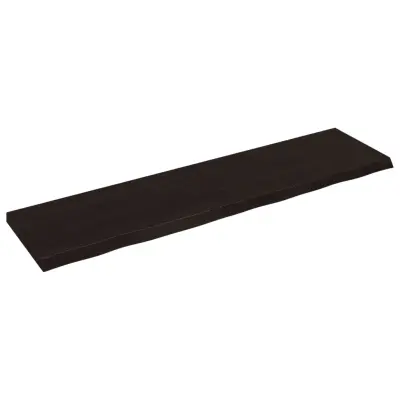 Stenska polica - Viseča Polica temno rjava 200x50x(2-6) cm trdna hrastovina