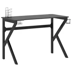 gaming miza - računalniška miza z nogami K-oblike črna 110x60x75 cm