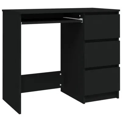 Pisalna miza - Računalniška miza črna 90x45x76 cm iverna plošča